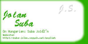 jolan suba business card